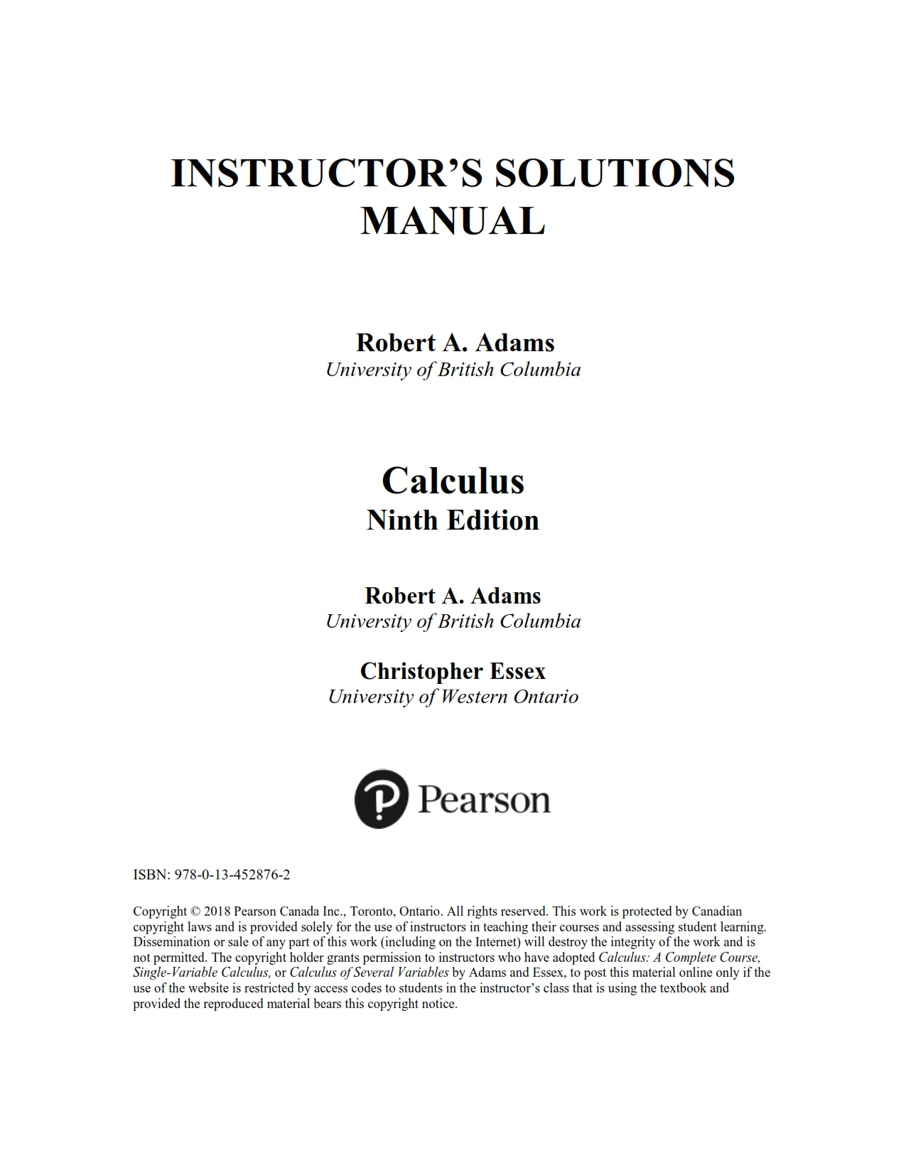 Download free calculus a complete course 9th ( ninth ) edition Adams student solution manual and answers pdf | Gioumeh solutions