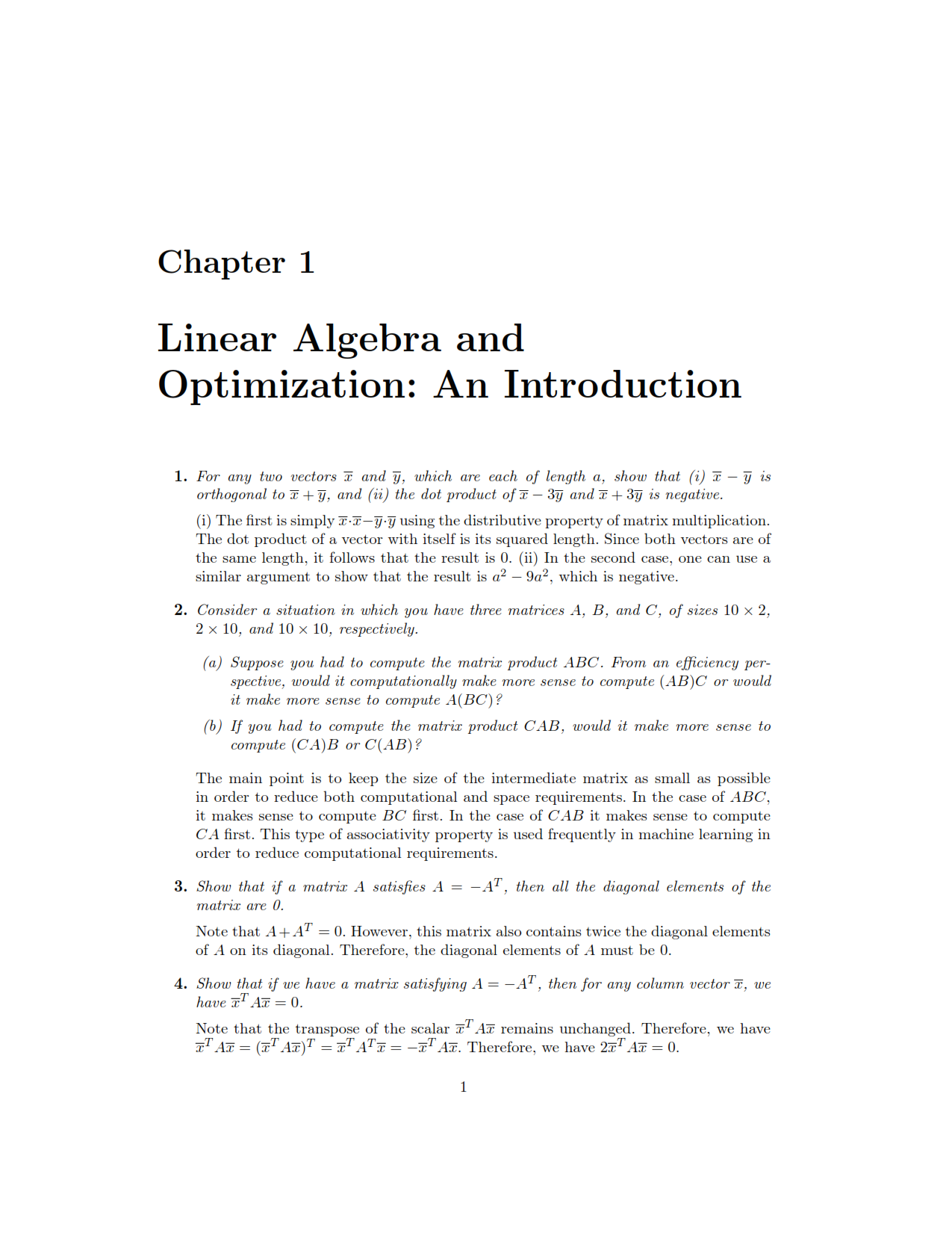 download free linear algebra and optimization for machine learning solution manual Charu C. Aggarwal solution manual pdf | solutions