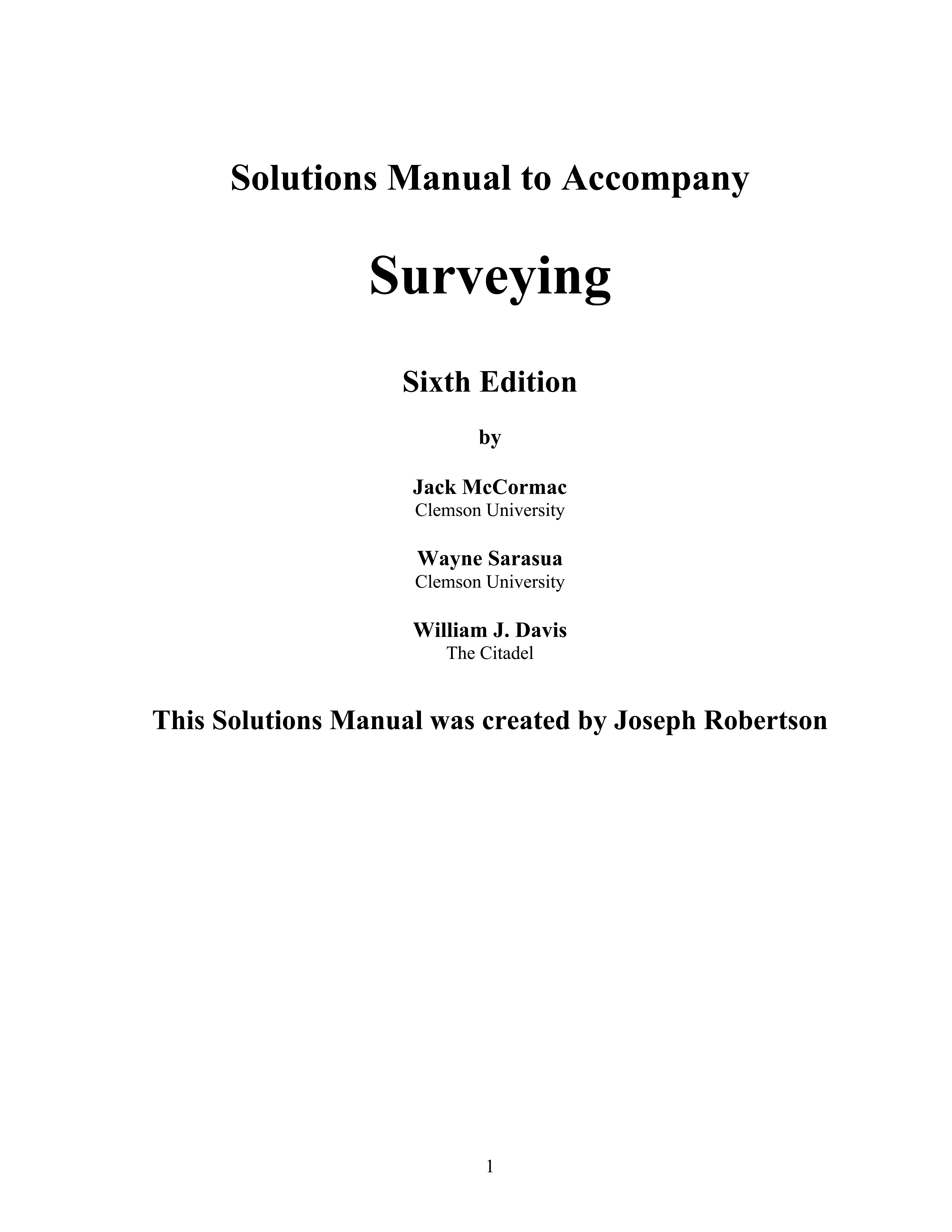 Download free Surveying 6th edition Jack C. McCormac solution manual pdf | chapter answers & solutions Gioumeh