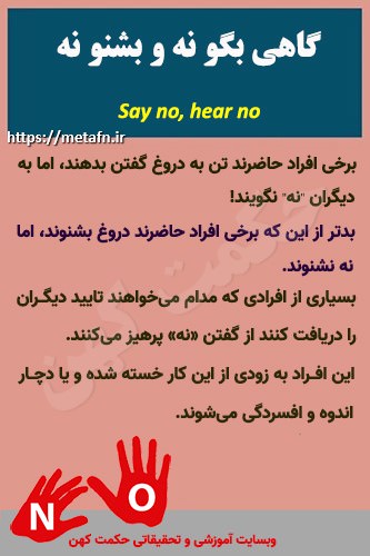 گاهی بگو نه و بشنو نه