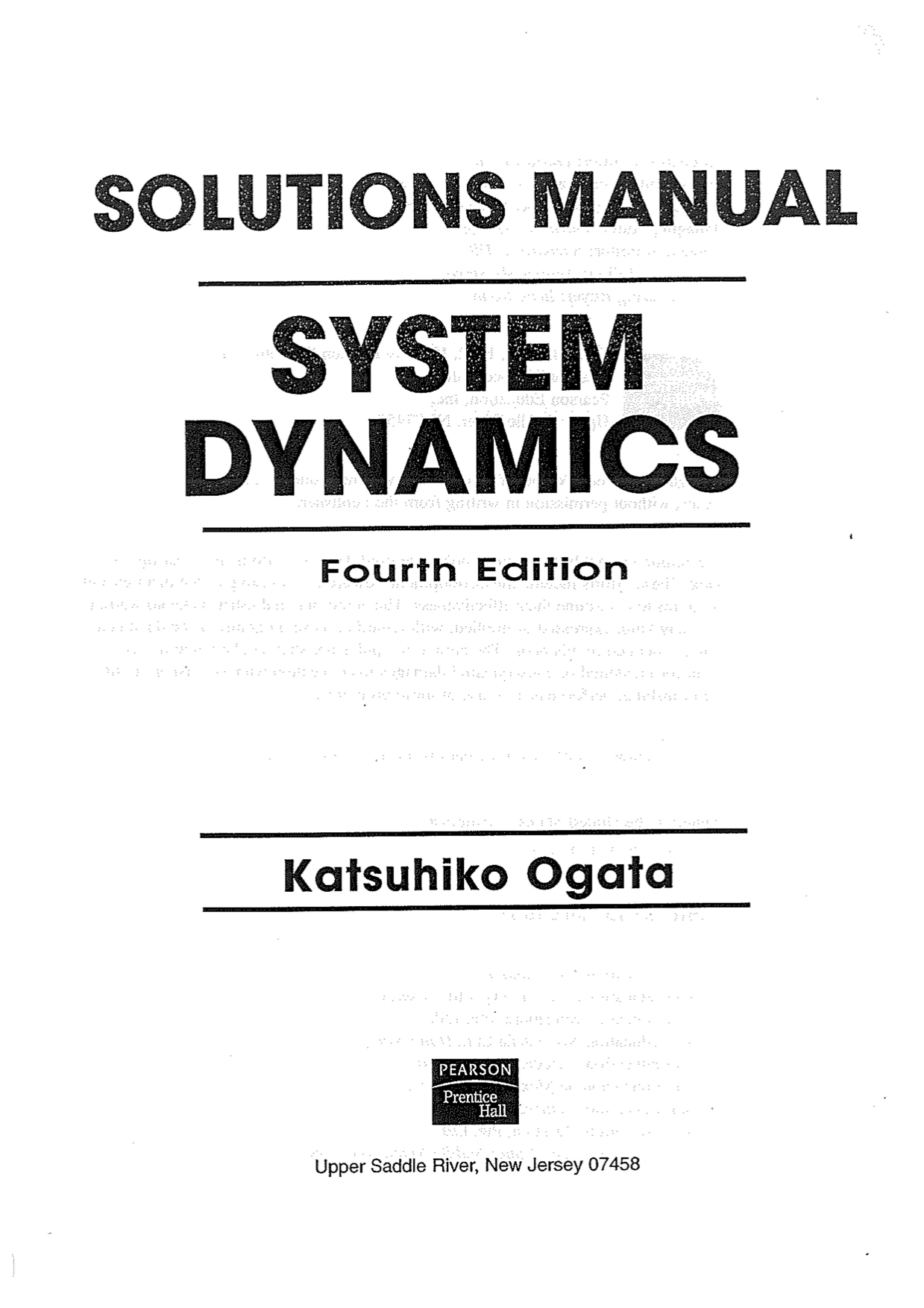 Download free System dynamics Katsuhiko Ogata 4th edition solution manual book in pdf format | gioumeh solutions