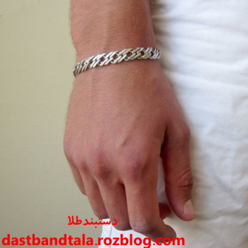 دستبند مردانه سفید ساده
